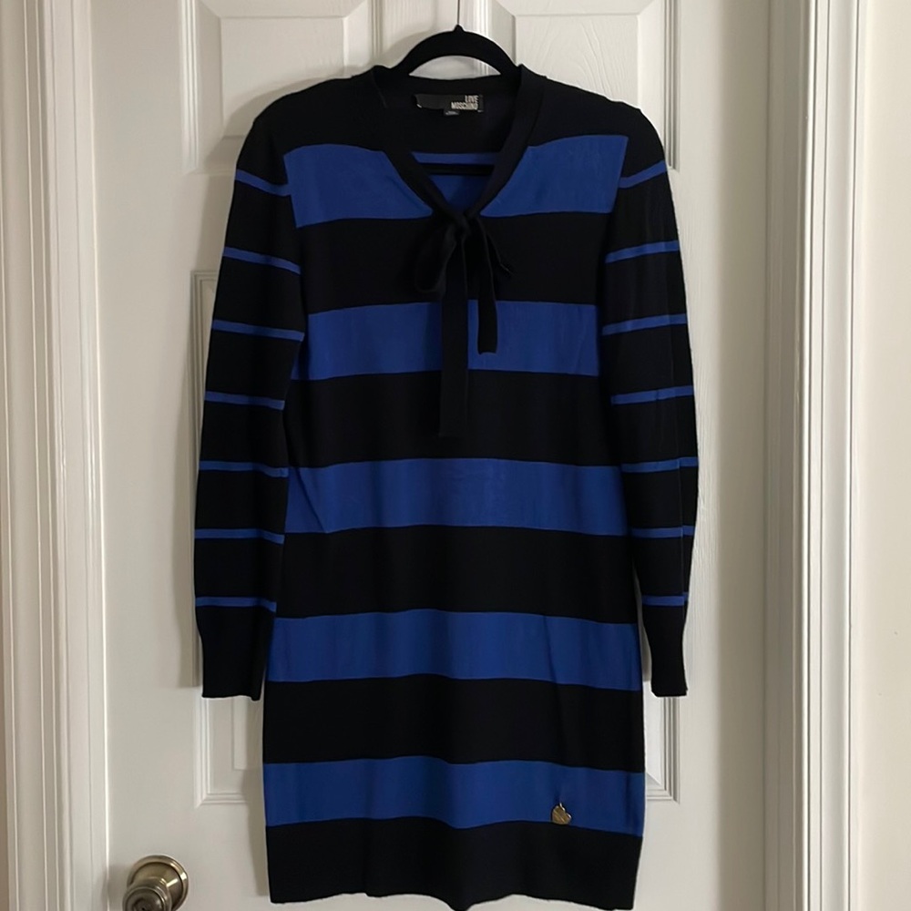 Love Moschino Knitted Dress Blue Black
